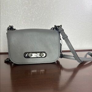 Coach Gray Crossbody Bag with Silver Clasp